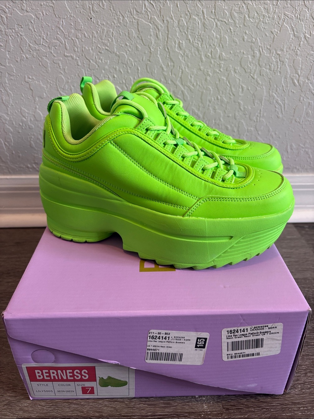 Dolls Kill Neon Green Platform Sneakers